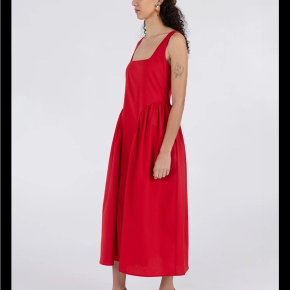 NWT Wray Vanessa dress poppy red medium basque waist - Picture 1 of 10